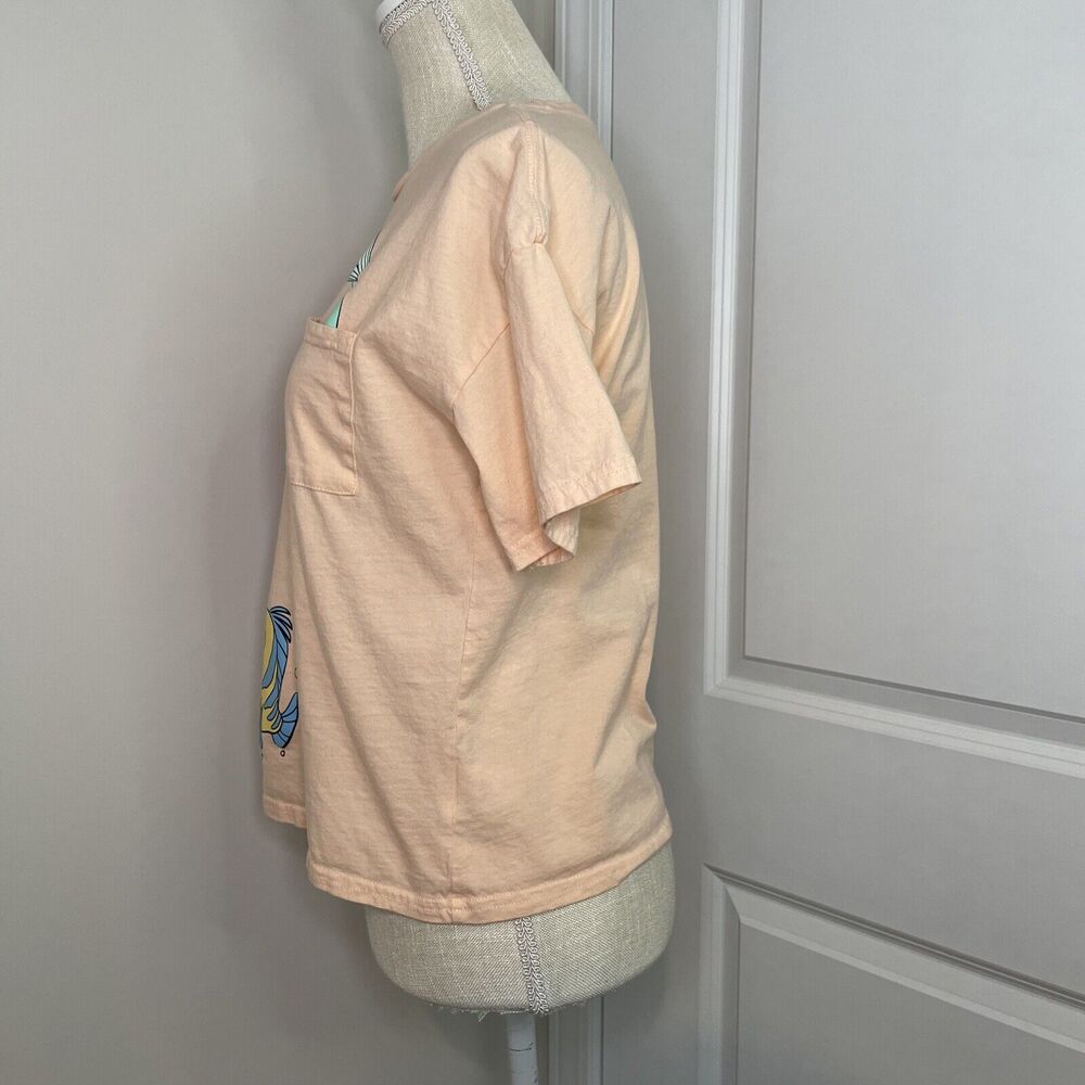 Disney Princess Ariel Little Mermaid Short Sleeve Flounder Peach Pink Girls XL - Picture 4 of 9